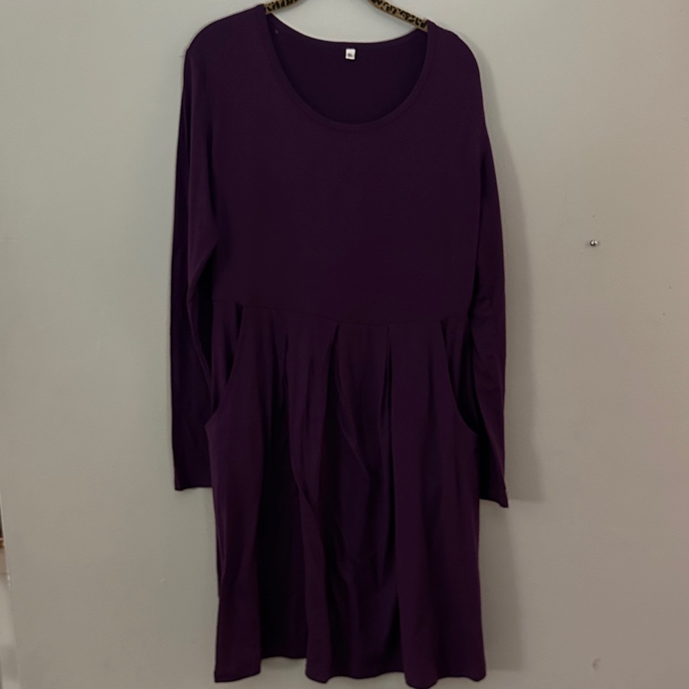 Elegant Purple Long Sleeve Dress
